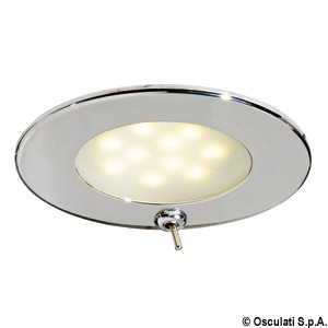 Plafón LED Adria de acero inoxidable con interruptor